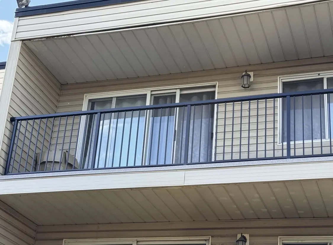 Finished balcony with railing & soffit