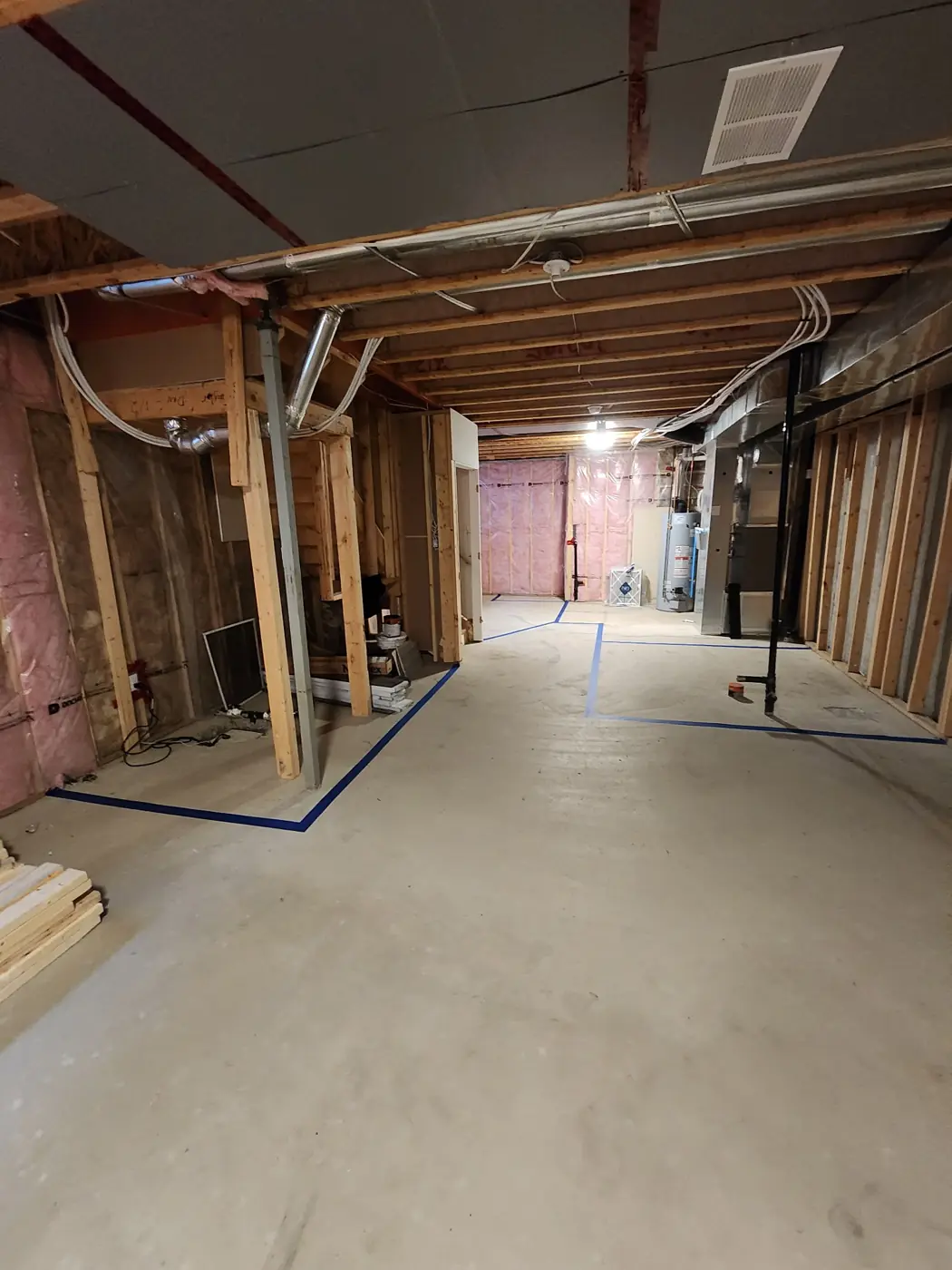 Basement opened up, new layout marked out