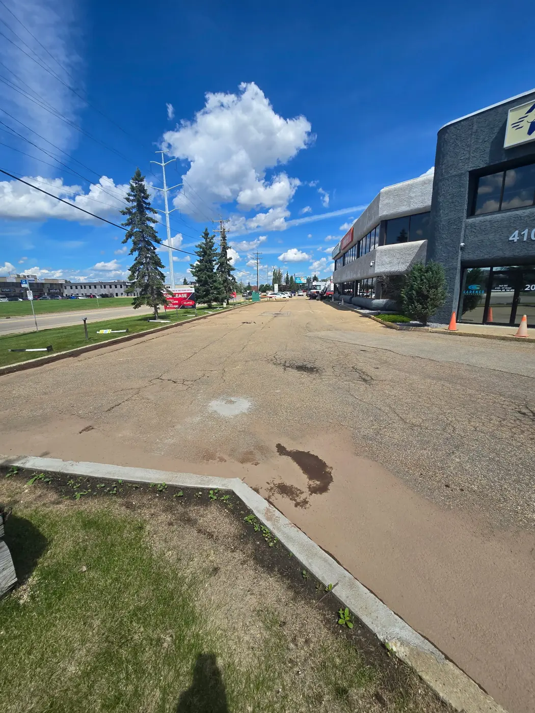 Commercial lot before repaving