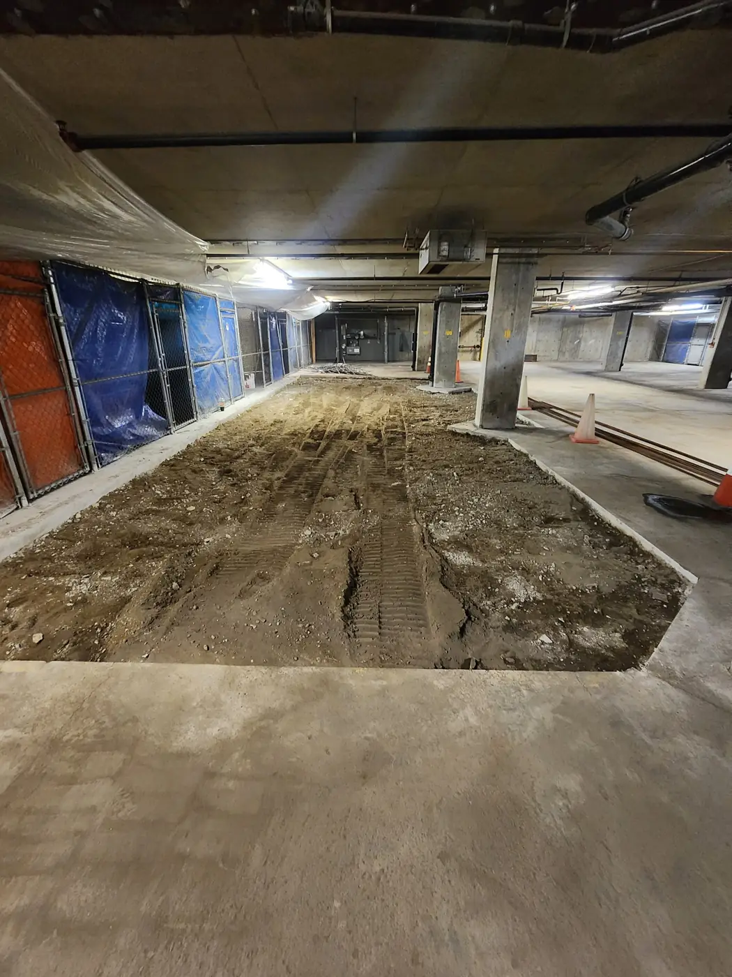 Parkade slab removed down to subgrade